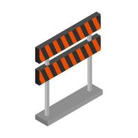 Isometric Roadblock On Background vector