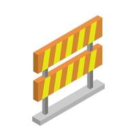 Isometric Roadblock On Background vector