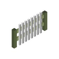 Isometric Fence On Background vector