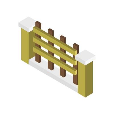 Isometric Fence On Background