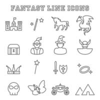 Fantasy line icons vector