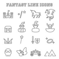 Fantasy line icons vector