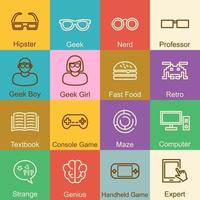 Geek outline design vector