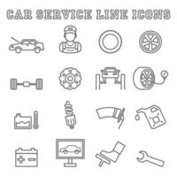 iconos de línea de servicio de coche vector