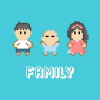 Family pixel design vector