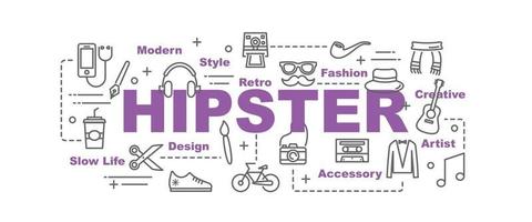 Hipster vector banner