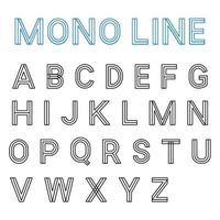 Mono line font vector