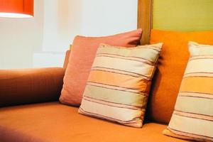 Pillow on sofa decoration photo