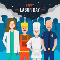 Happy Labor Day with Several Professions vector