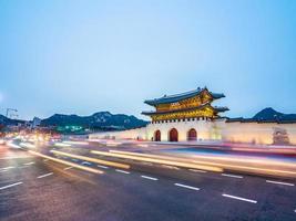 Gyeongbokgung palace, Seoul city in South Korea photo