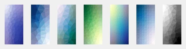 Set of vector abstract creative backgrounds in trendy geometric style - design templates for social media posts - simple, stylish and minimal smartphone wallpaper designs