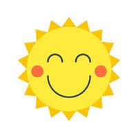 Smiling sun in cartoon style. Vector isolated object. Perfect for travel, advertising, children s websites and printed materials.