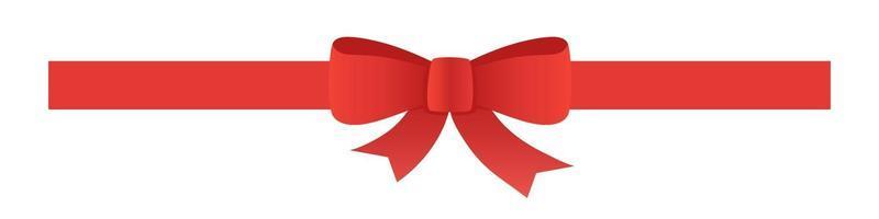 Red tape with bow. Vector decoration for web and card design.