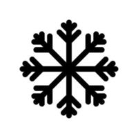 Snowflake outline icon. Black and white vector item from set, dedicated to Christmas and New Year celebration.