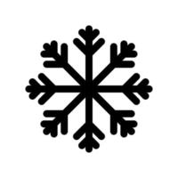 Snowflake outline icon. Black and white vector item from set, dedicated to Christmas and New Year celebration.