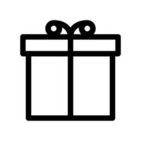 Christmas gift outline icon. Black and white vector item from set, dedicated to Christmas and New Year celebration.