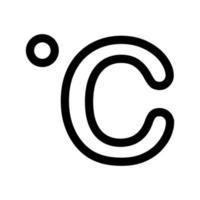 Celsius degrees outline icon. Black and white item from set dedicated weater, linear vector. vector