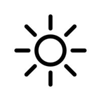 Sun outline icon. Black and white item from set dedicated weater, linear vector. vector