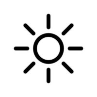 Sun outline icon. Black and white item from set dedicated weater, linear vector. vector