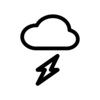 Lightning outline icon. Black and white item from set dedicated weater, linear vector. vector