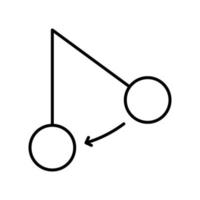 Two balls outline icon outline icon. Black and white vector item from set, dedicated to science and technology.