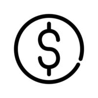 Dollar outline icon. The item from set dedicated marketing, as well as related goods and services. Interrupted lines vector. vector