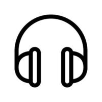 Headphones outline icon. Black and white item from set dedicated computers and office equipment, linear vector. vector