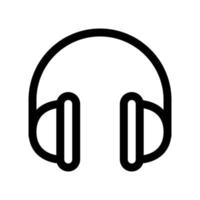 Headphones outline icon. Black and white item from set dedicated computers and office equipment, linear vector. vector