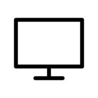 Home appliances - TV outline icon. Black and white item from set, linear vector. vector