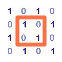 Binary code outline icon. Vector item from set, dedicated to Big Data and Machine Learning.