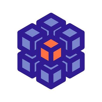 3d array outline icon. Vector item from set, dedicated to Big Data and Machine Learning.