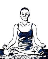 Woman in lotus position vector