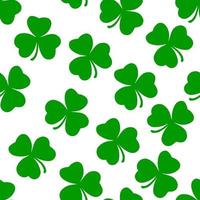 Shamrock Vector Seamless Pattern on White Background to St. Patricks day