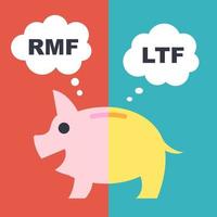 ltf y rmf, concepto financiero de vector de fondos a largo plazo, estilo plano