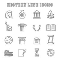 iconos de línea de historia vector