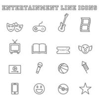 Entertainment line icons vector