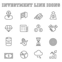 Investment line icons vector