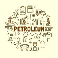 Petroleum minimal thin line icons set vector