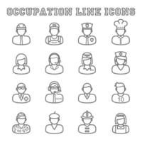 Occupation line icons vector