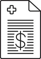 Line icon for medical bill vector