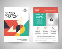 Geometric abstract shapes flyer a4 template vector