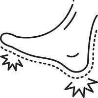 Line icon for foot pain vector
