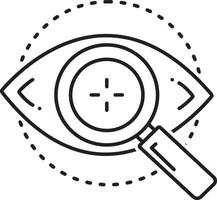 icono de línea para examen ocular vector