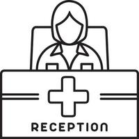 Line icon for receptionist vector