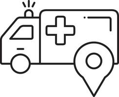 Line icon for ambulance location vector