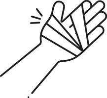 Line icon for hand injury vector