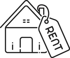 Line icon for house rent vector