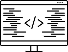 Line icon for coding vector