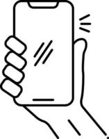 Line icon for using mobile vector