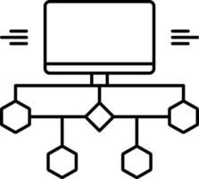 icono de línea para diagrama de flujo vector